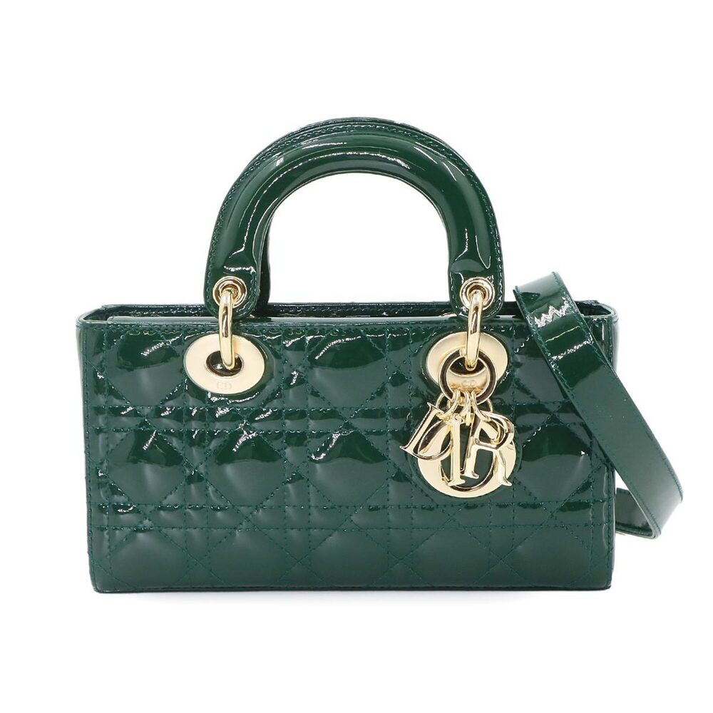 Christian Dior Lady D-Joy Small 2-way Hand/Shoulder Handbag, Patent Leather, ...